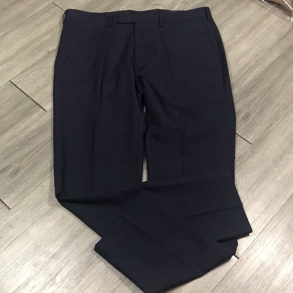 Louis Raphael NWT Navy Blue Comfort Stretch Slim Fit Flat Front Dress Slacks - Picture 7 of 9